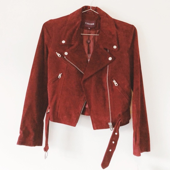 Vigoss • Genuine Leather Suede Moto Jacket - Picture 3 of 5